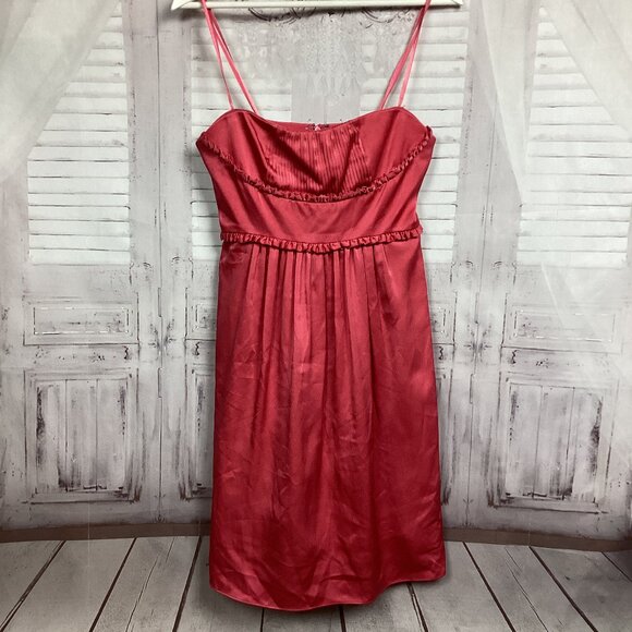 BCBG MaxAzria Strapless Cocktail Dress Pink Satin - Picture 1 of 14
